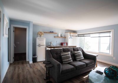 Living and Kitchen area in Room 207 at Beachfront Inn